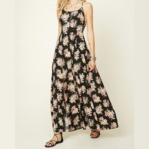 New With Tag Floral Print M-Slit Maxi Dress